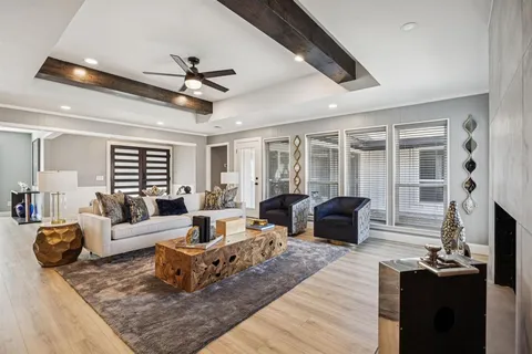 a living room with furniture