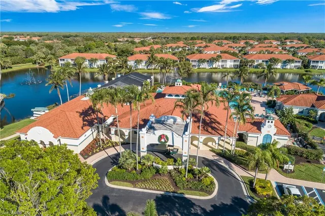 a view of a lake with a city