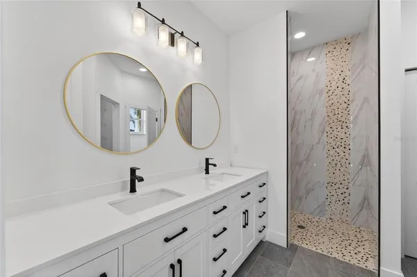 a view of a room with racks on the wall