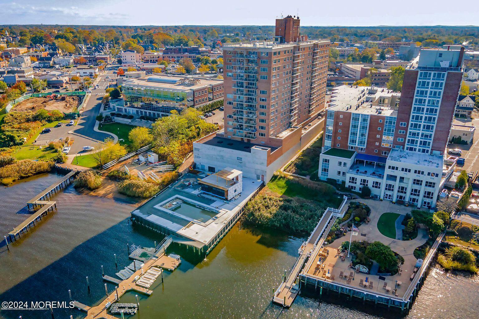 28 Riverside Avenue, Unit 8N Red Bank, NJ 07701 - Photo 28 of 30 an aerial view of a house with a ocean view