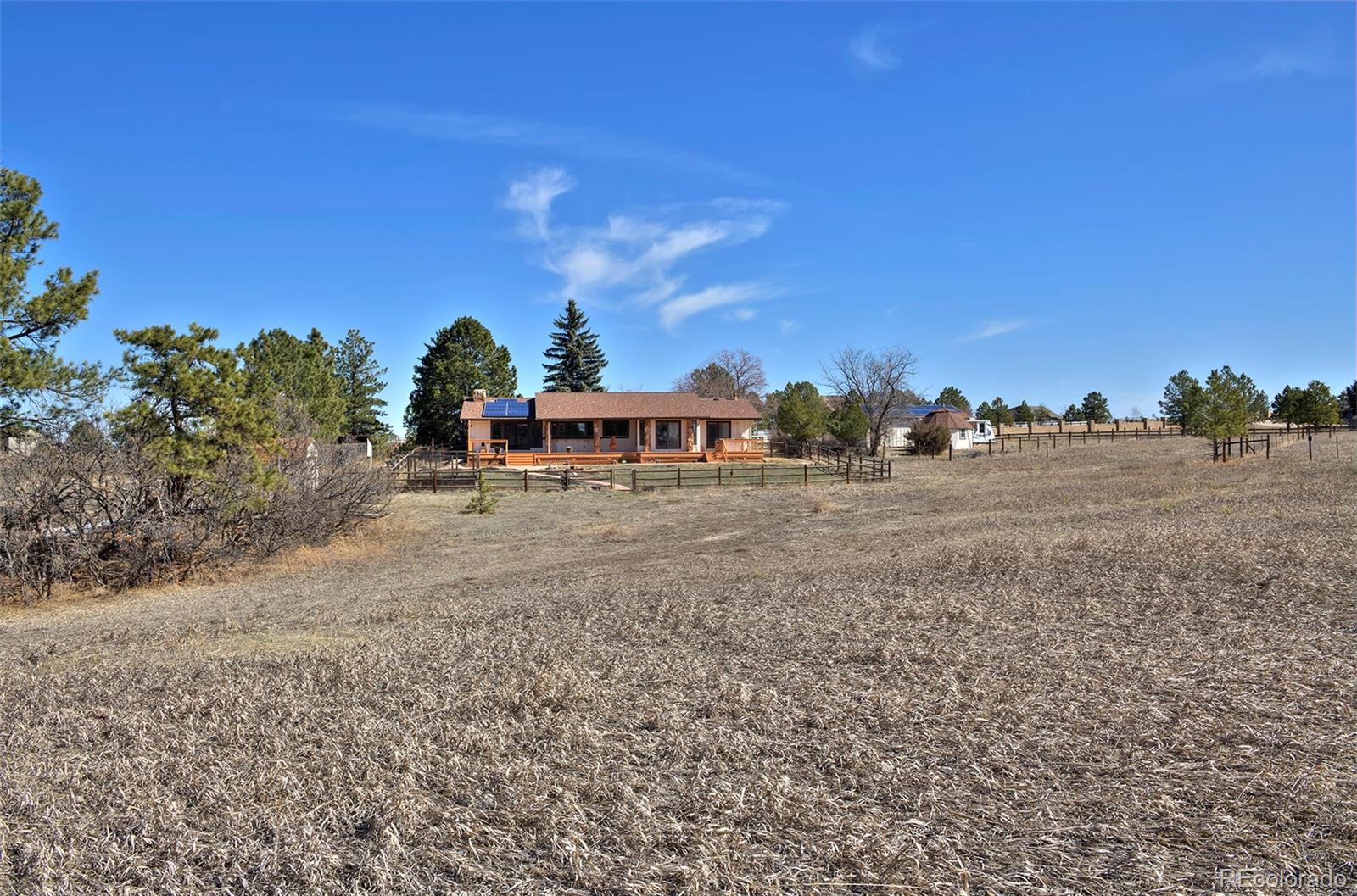 1340 Deerpath Trail Franktown, CO 80116 - Photo 42 of 44 a view of a big room with a big yard