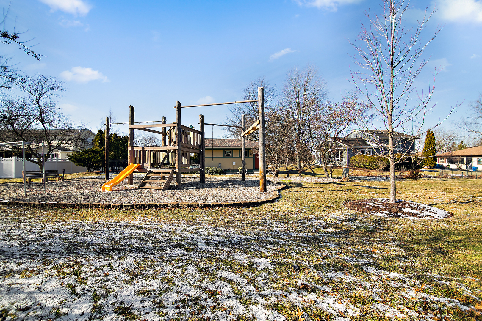 123 Crescent Lane Cabery, IL 60919 - Photo 19 of 22 a view of a fire pit with large trees