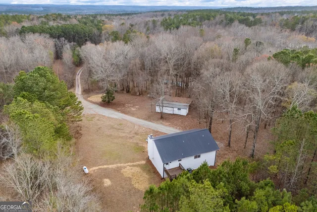 a view of city and green space