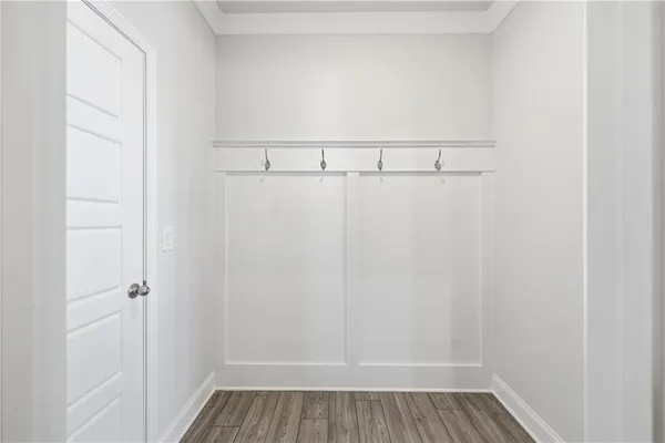 a view of an empty walk in closet