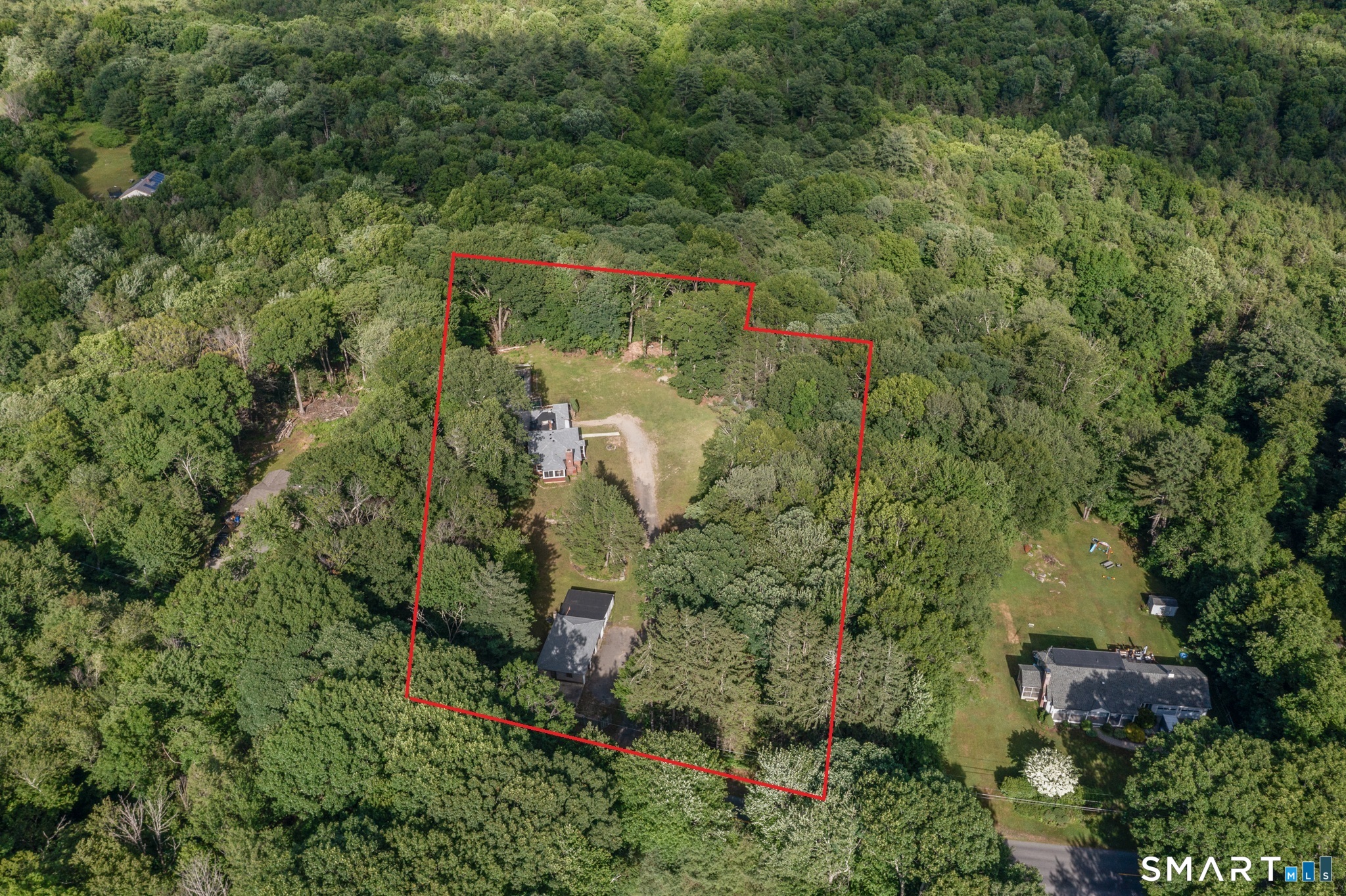 152 Ramstein Road New Hartford, CT 06057 - Photo 20 of 20 an aerial view of residential house with outdoor space and trees all around