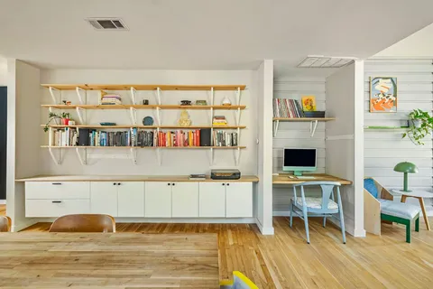 a living room with furniture