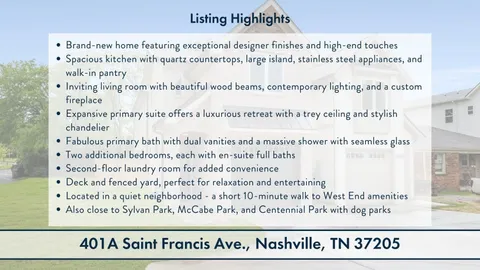 $834,999 | 401 A St Francis Avenue, Nashville, TN 37205
