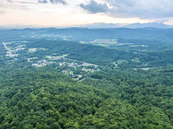 a view of city and mountain
