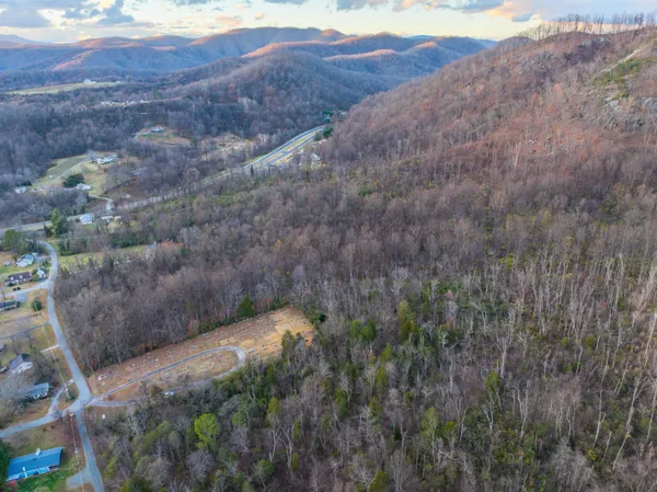 a view of city and mountain
