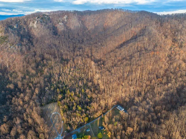 a view of a house with a mountain