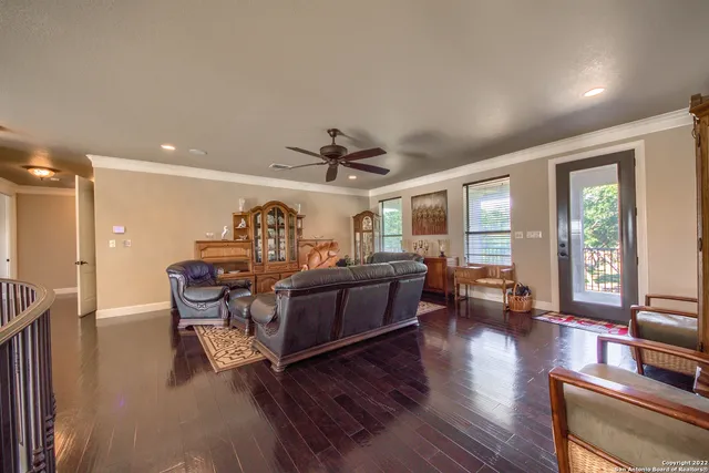 a living room with furniture