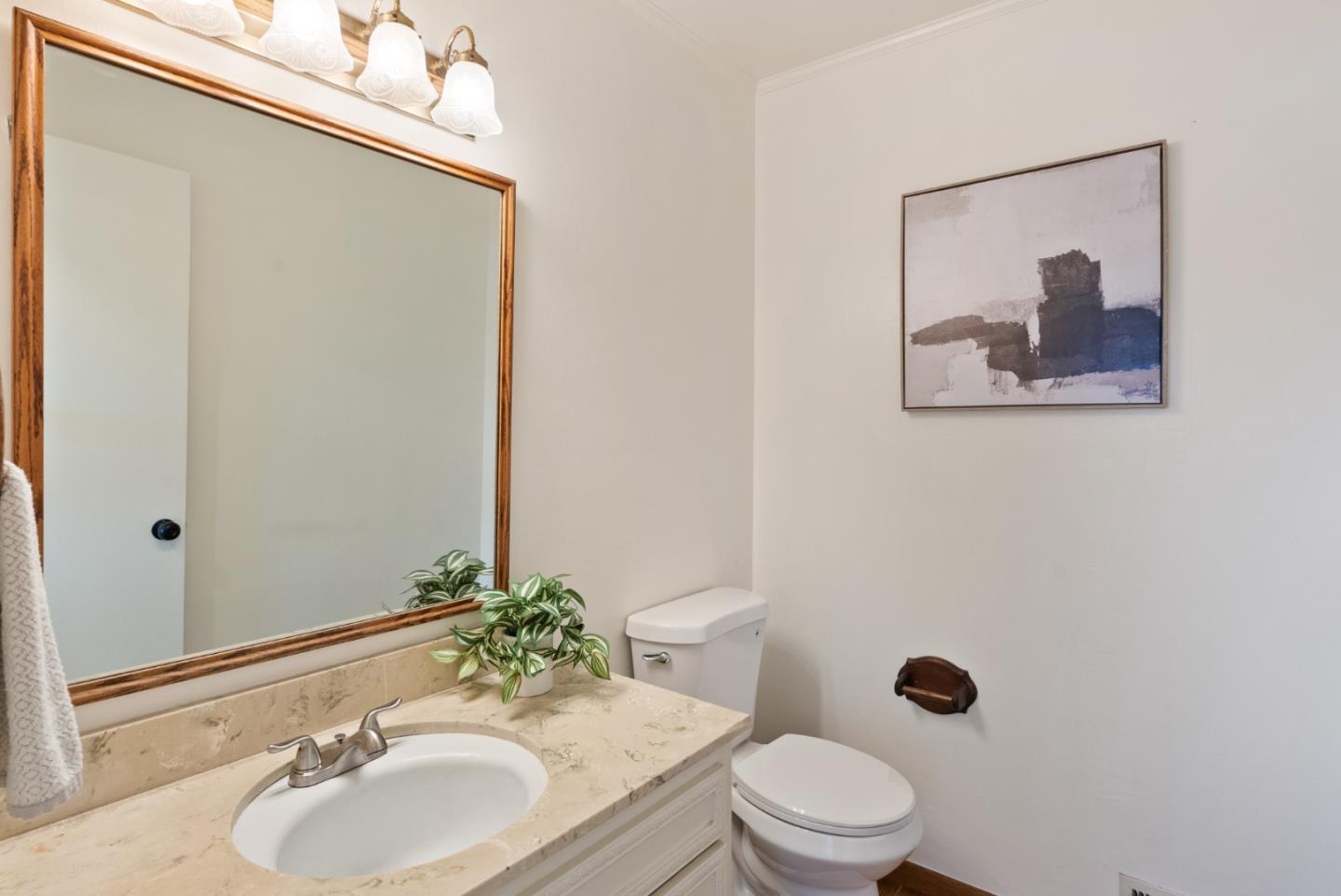 4537 Heppner Lane San Jose, CA 95136 - Photo 17 of 41 a bathroom with a toilet a sink and mirror