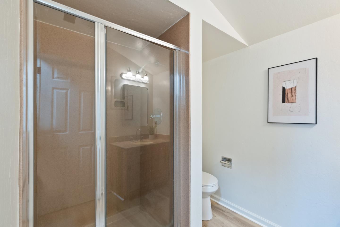 4537 Heppner Lane San Jose, CA 95136 - Photo 29 of 41 a bathroom with a glass shower door