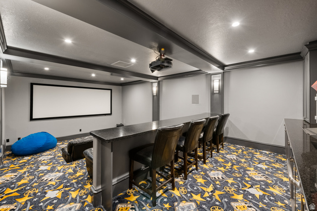 1205 North Elk Rdg Lane, Unit 202 Alpine, UT 84004 - Photo 54 of 88 Dedicated entertainment room featuring a large projection screen and ceiling-mounted projector