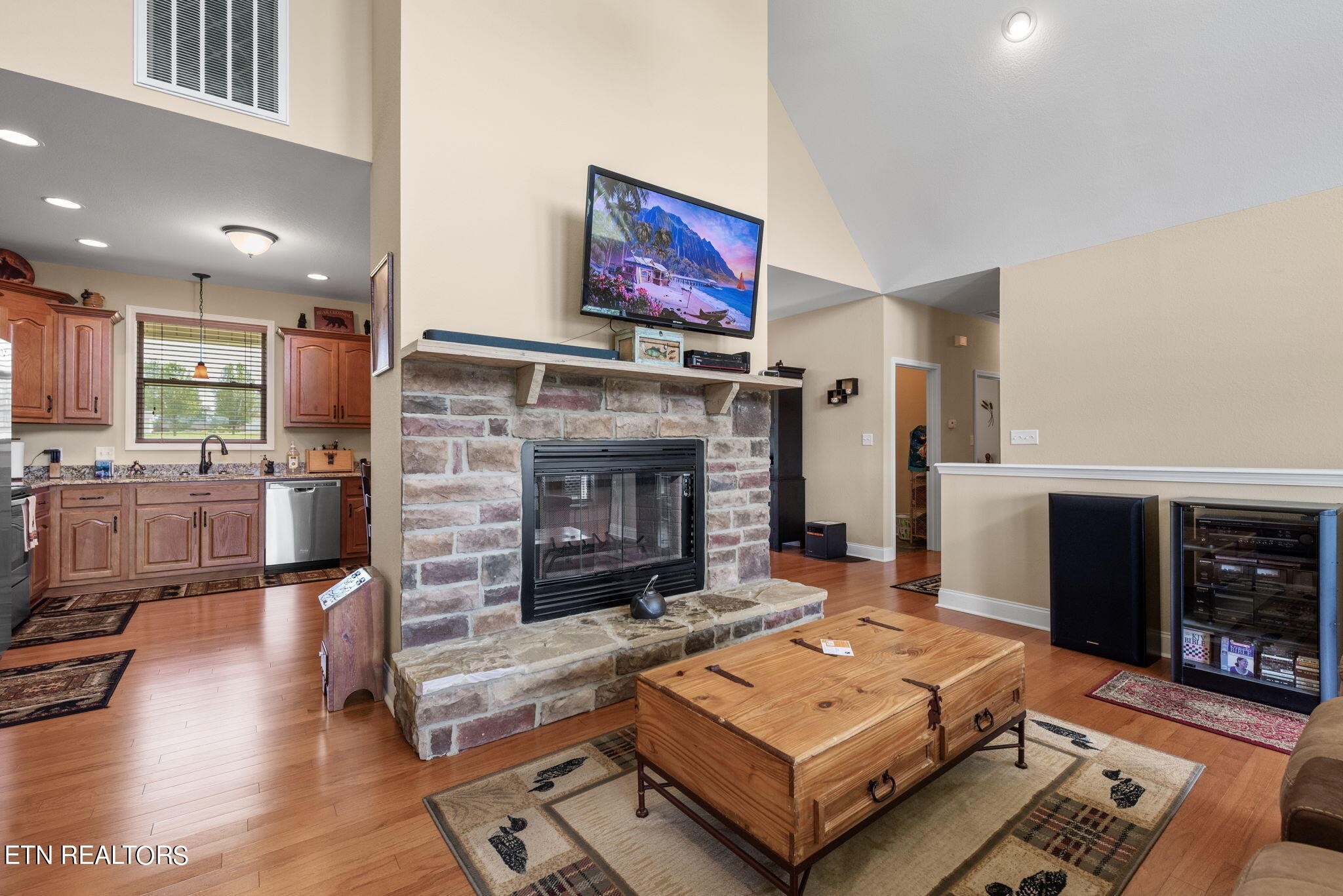 296 Shields Crossing Drive Bean Station, TN 37708 - Photo 7 of 52 a living room with furniture and a fireplace