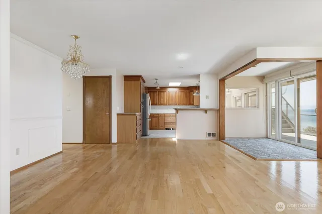 a view of a kitchen with a sink and a kitchen