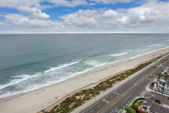 a view of an ocean and beach