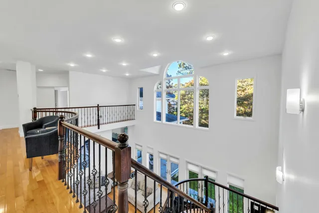 a view of entryway with wooden floor