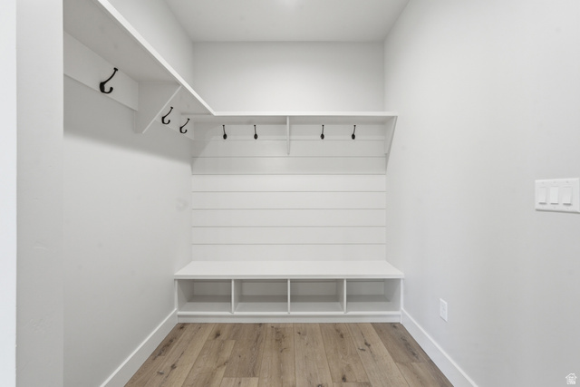 2970 North Mahogany Vly Road Logan, UT 84341 - Photo 17 of 39 Mudroom with light wood-type flooring and baseboards