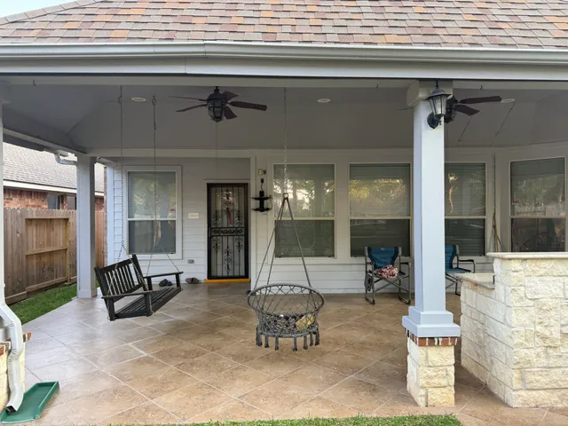 a living room with furniture