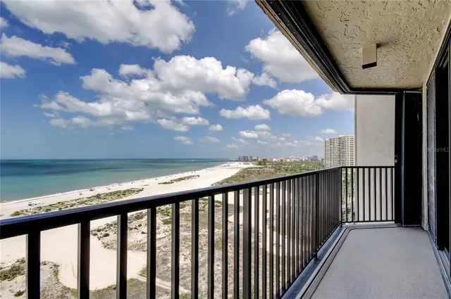 a balcony with street view