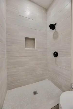 a bathroom with a shower