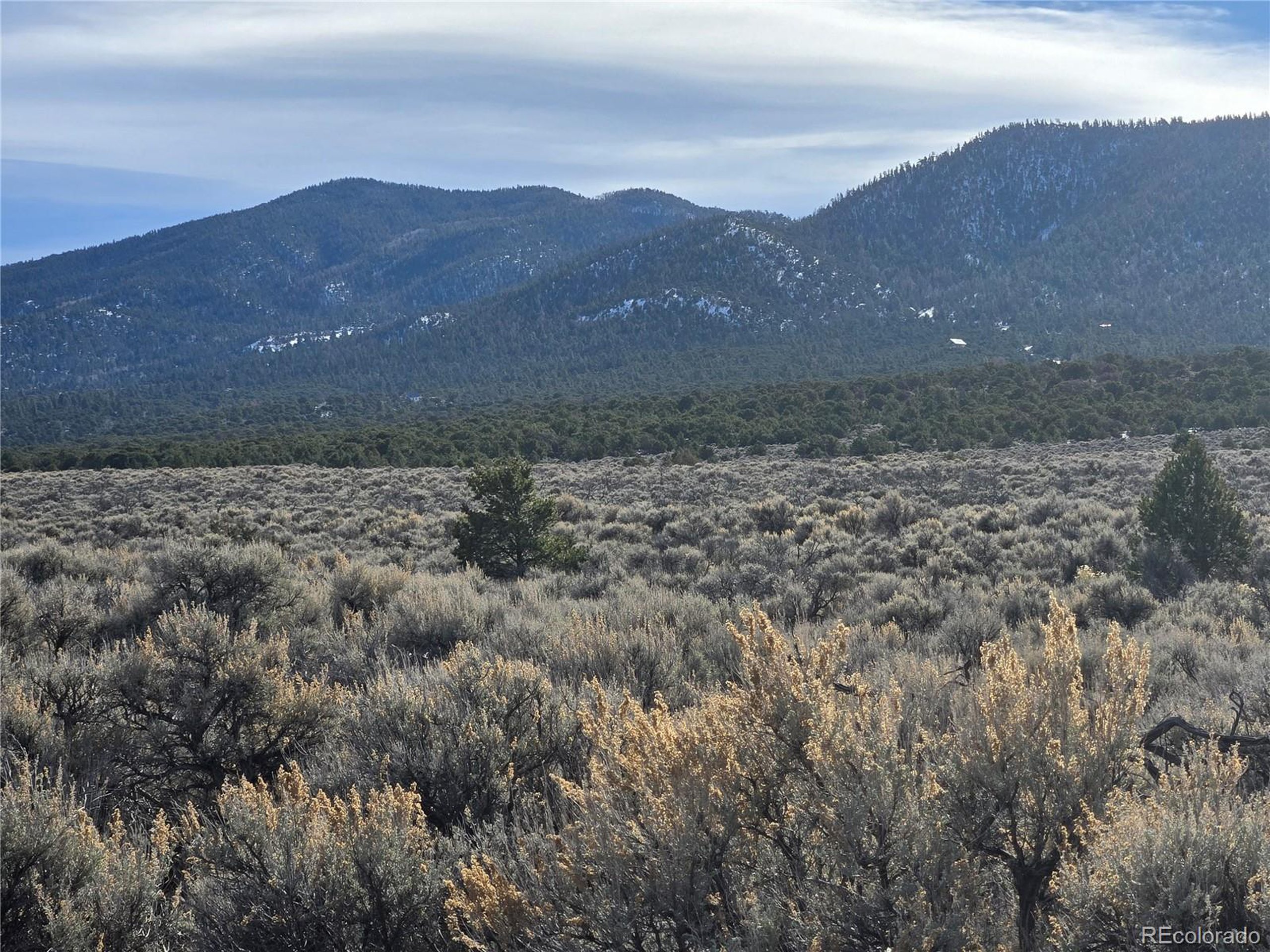 1978 Yablin Road Fort Garland, CO 81133 - Photo 2 of 7 a view of a dry yard with mountains in the background
