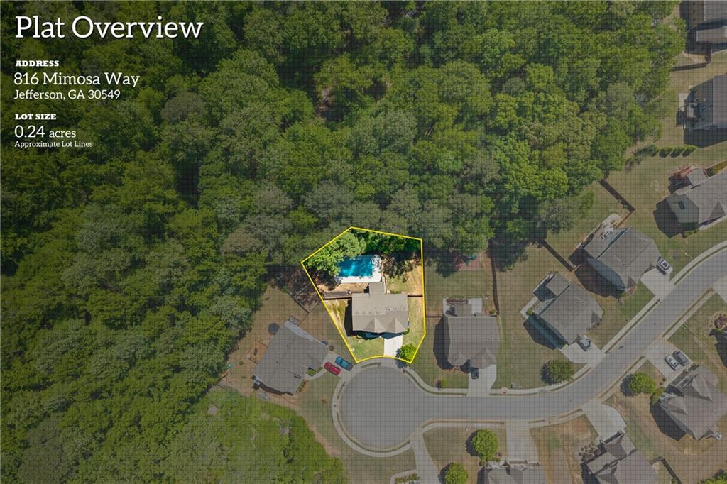 816 Mimosa Way Jefferson, GA 30549 - Photo 27 of 30 an aerial view of a house with garden space and street view
