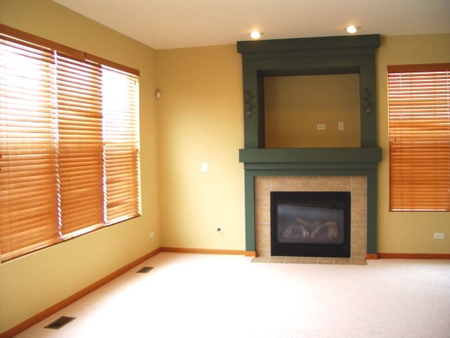 24136 Walnut Circle Plainfield, IL 60585 - Photo 4 of 17 a view of an empty room with a fireplace and a window