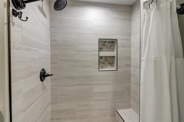 a bathroom with a shower