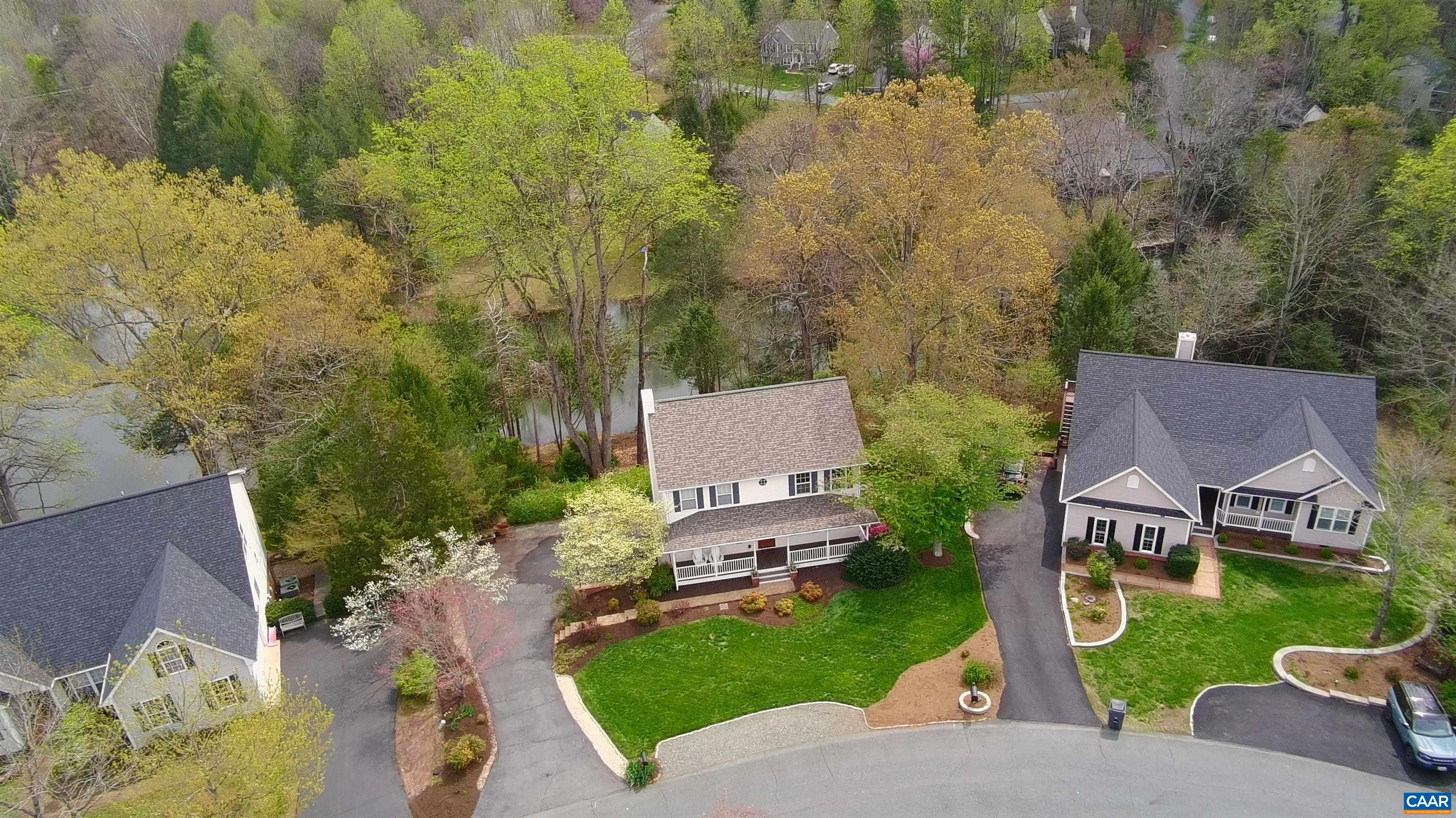 257 Starcrest Road Charlottesville, VA 22902 - Photo 4 of 65 an aerial view of a house with garden space and street view