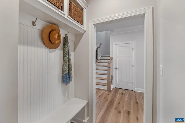 a view of cabinets and window