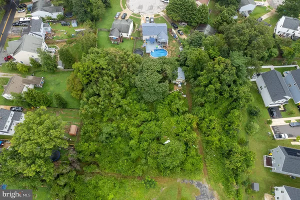 a view of outdoor space with trees all around