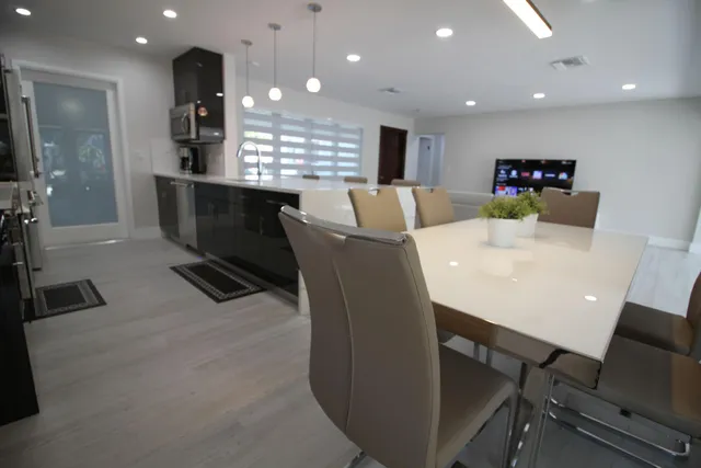 a living room with furniture