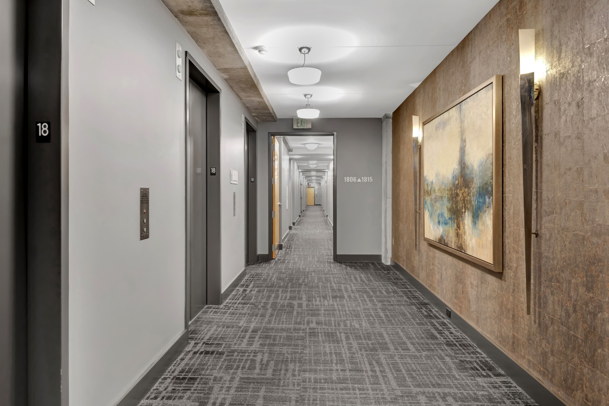415 Church Street, Unit 1805 Nashville, TN 37219 - Photo 5 of 66 a view of a hallway