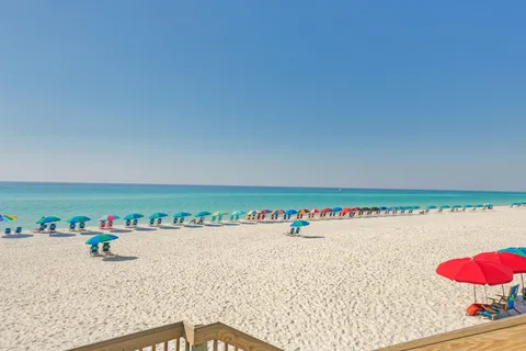 a view of beach and ocean