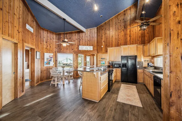 a kitchen with lots of counter top space