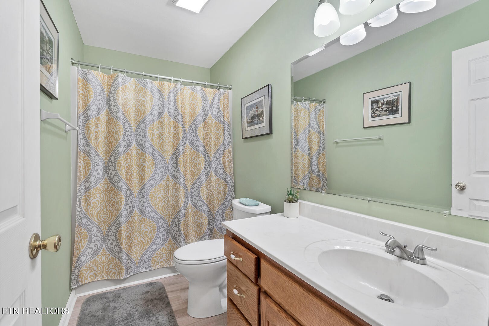 449 Foss Road Maryville, TN 37801 - Photo 32 of 49 a bathroom with a sink a toilet and shower curtain