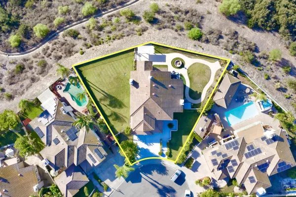 an aerial view of multiple house