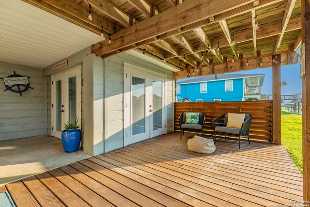 a view of a chairs in a patio
