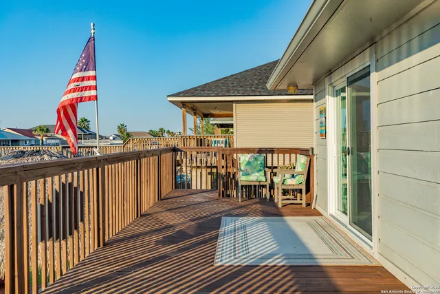 a view of a lake with a house