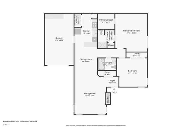 $229,900 | 6711 West Bridgefield Way, Indianapolis, IN 46254
