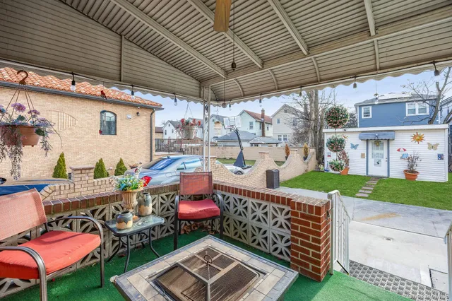 a view of an outdoor sitting area
