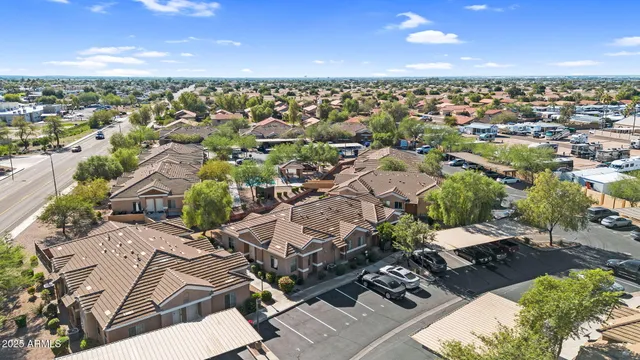 an aerial view of multiple house