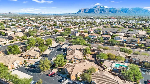 an aerial view of a city with lots of residential buildings