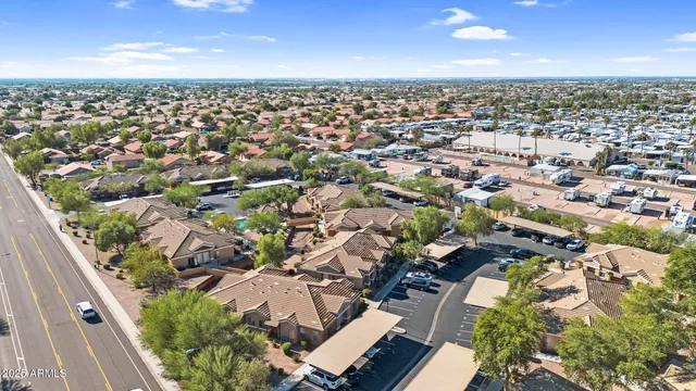 an aerial view of a city with lots of residential buildings