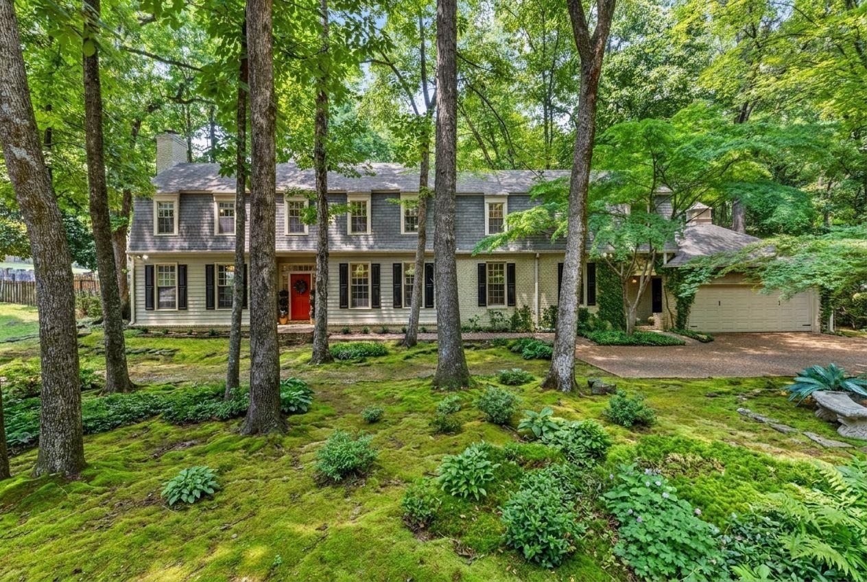 5828 Haymarket Road Memphis, TN 38120 - Photo 2 of 40 Traditional two-story residence featuring a gray shingle roof and light-toned siding