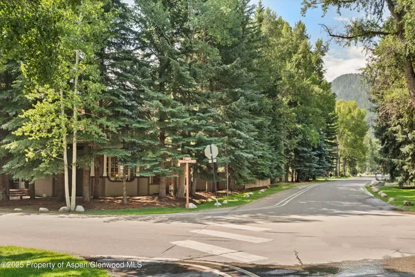 a view of road with trees