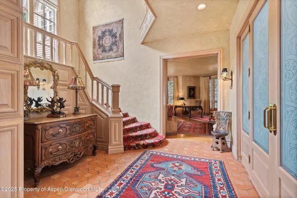a living room with furniture