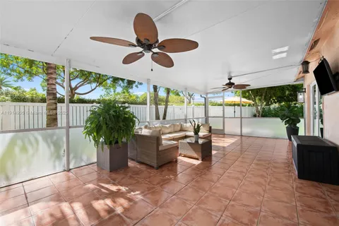 a view of a porch with furniture
